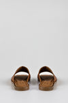 Leather slide flat sandals