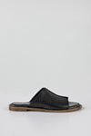 Leather slide flat sandals