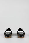 Leather slide flat sandals