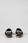 Leather slide flat sandals