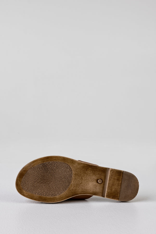 Leather woven-strap mules