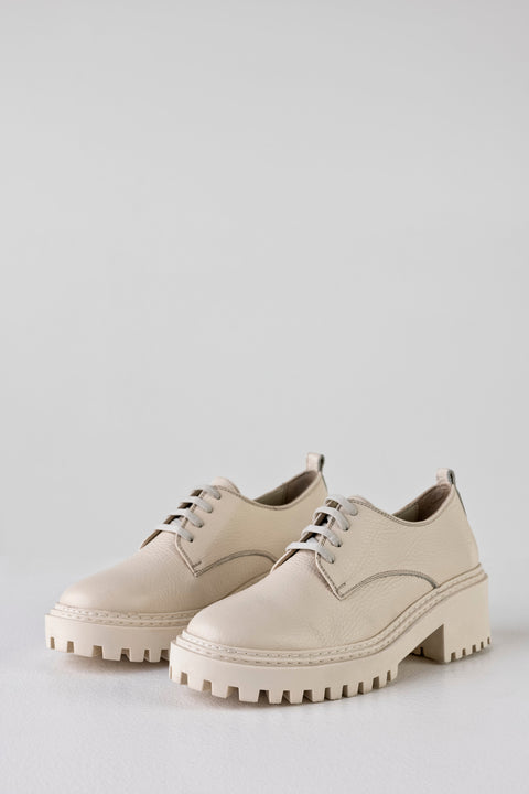 Leather chunky-sole derby shoes