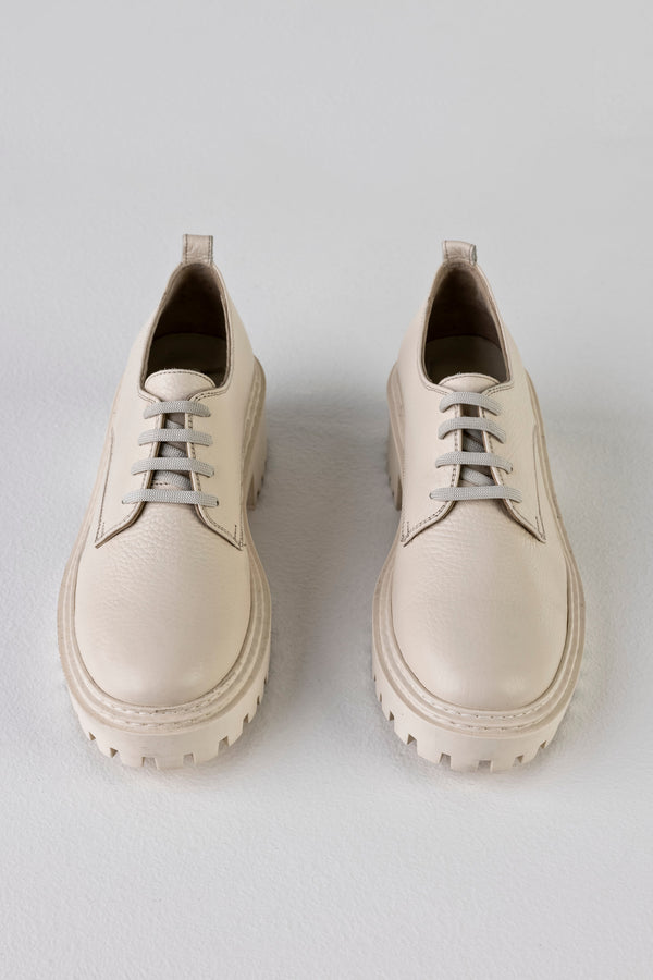 Leather chunky-sole derby shoes