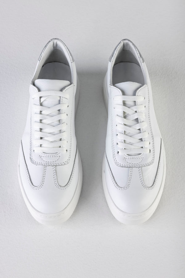 Leather lace-up sneakers