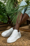 Leather lace-up sneakers