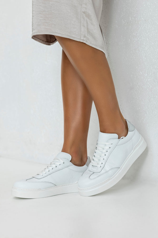 Leather lace-up sneakers