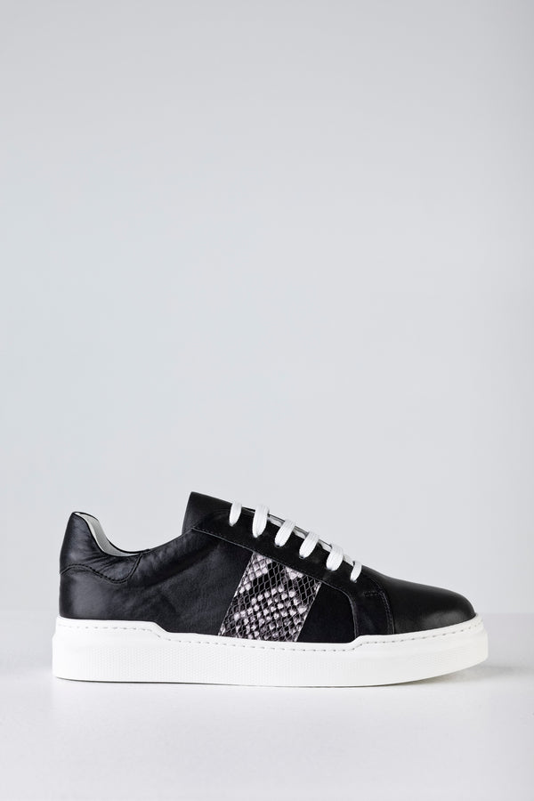 Leather lace-up sneakers