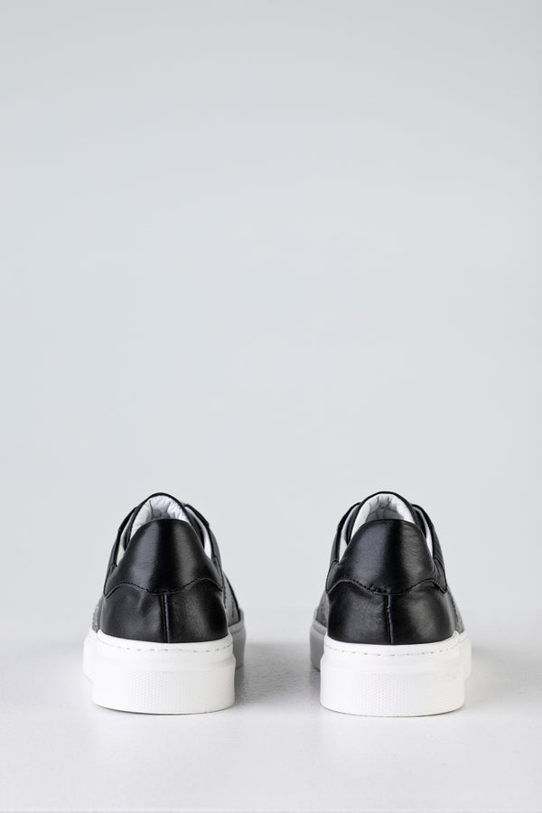 Leather lace-up sneakers
