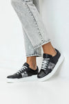 Leather lace-up sneakers