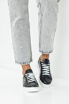 Leather lace-up sneakers