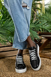 Leather lace-up sneakers