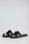 Leather slide sandals