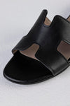 Leather slide sandals