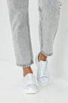Leather lace-up sneakers