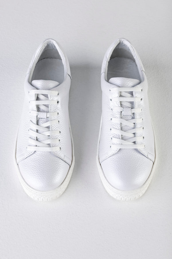 Leather lace-up sneakers