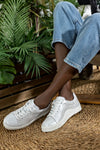 Leather lace-up sneakers