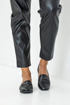 Leather loafers with buckle