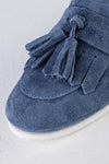 Leather suede loafers with tassels