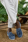 Leather suede loafers with tassels