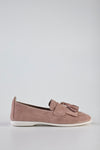 Leather suede loafers with tassels