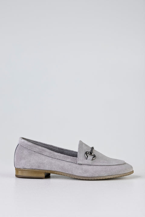 Leather suede loafers with buckle