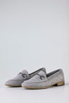 Leather suede loafers with buckle