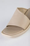 Leather asymmetrical slide sandals