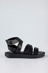 Leather strappy flatform sandals