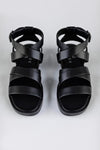 Leather strappy flatform sandals