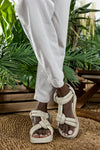 Leather padded strappy sandals