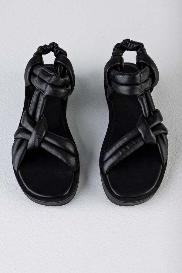 Leather padded strappy sandals
