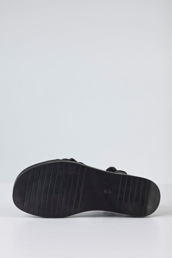 Leather padded strappy sandals