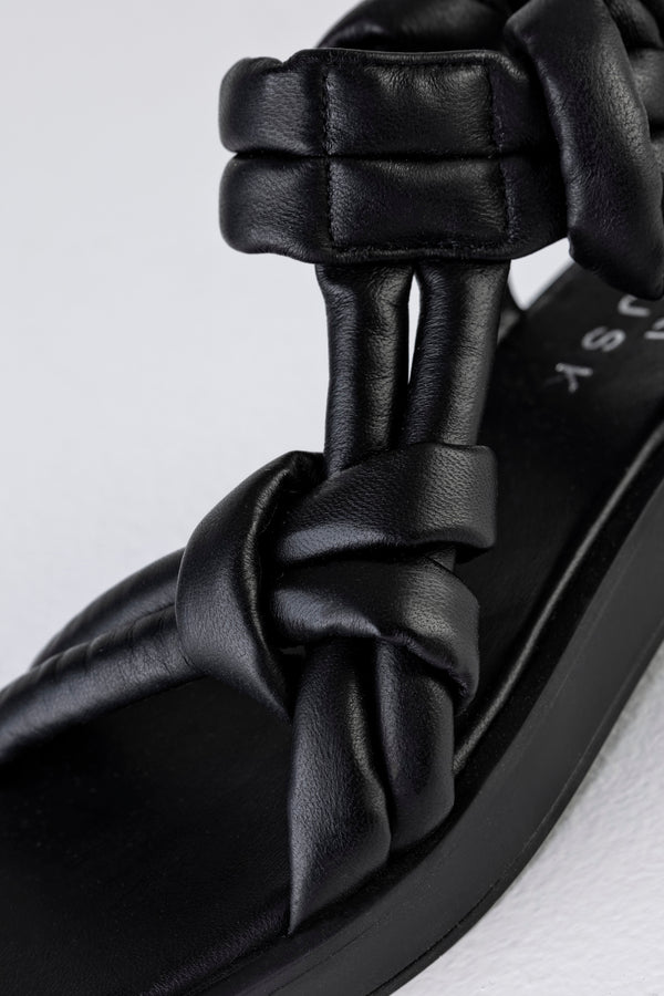 Leather padded strappy sandals