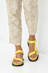 Leather velcro flat sandals