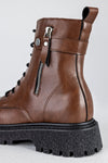 Lace-up boots with buckle