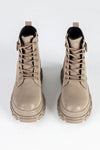 Chunky sole lace-up boots with buckle