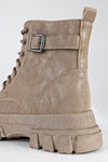 Chunky sole lace-up boots with buckle