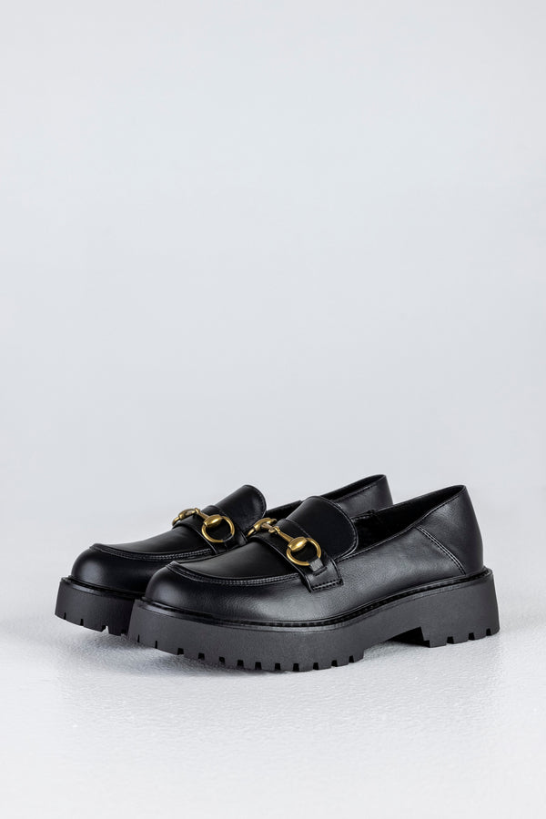 Chunky sole loafers with chain