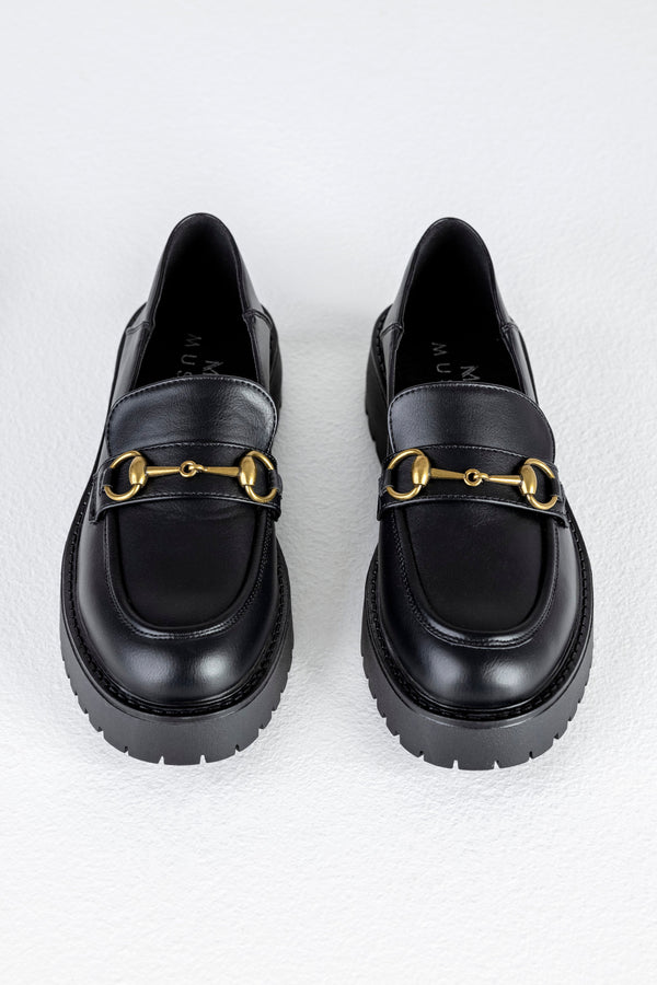 Chunky sole loafers with chain