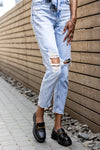 Chunky sole loafers with chain