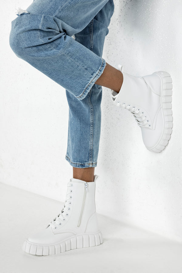 Lace up sneaker boots