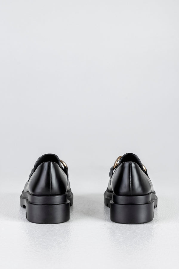 Chunky sole loafers with chain