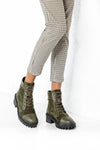 Leather lace-up boots