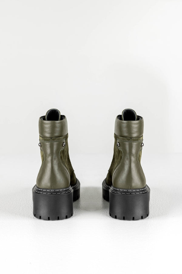 Leather lace-up boots