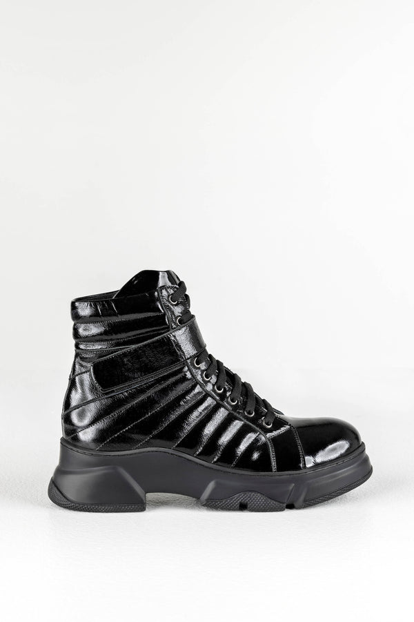 Leather lace-up boots