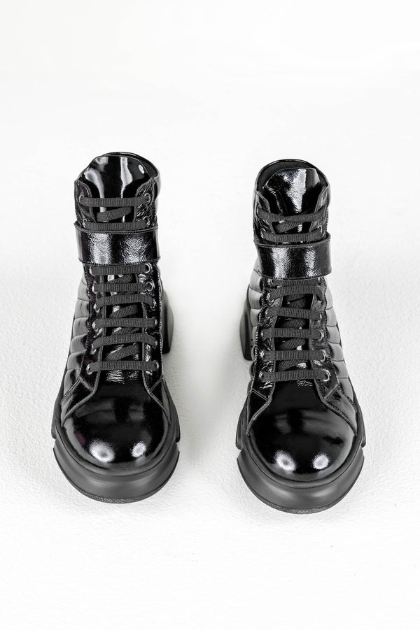 Leather lace-up boots