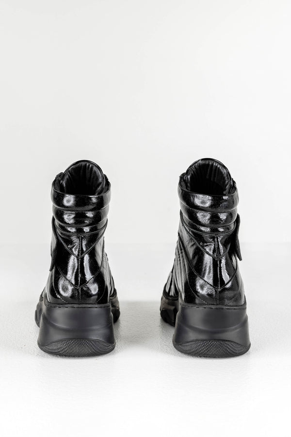 Leather lace-up boots