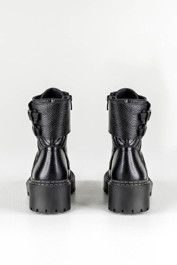 Leather lace-up boots