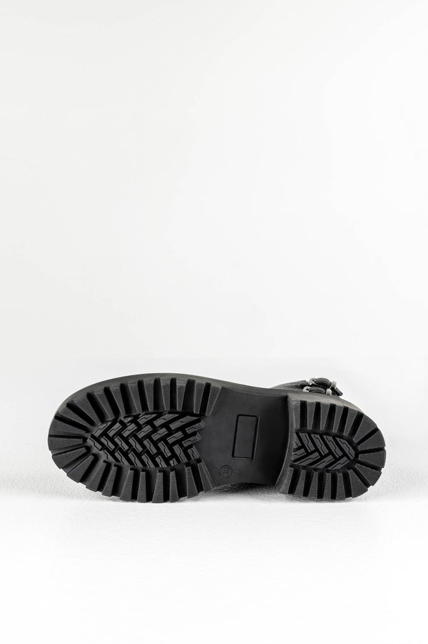 Leather lace-up boots