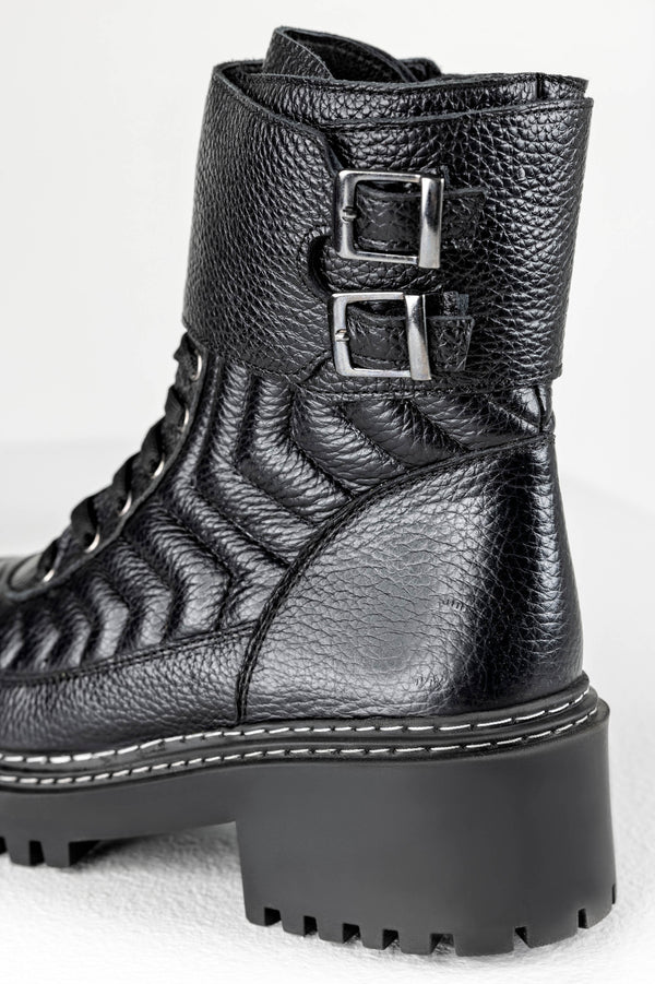Leather lace-up boots